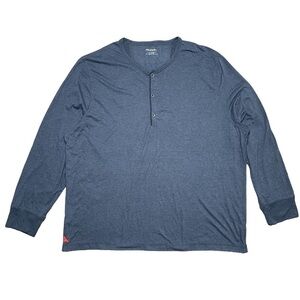 Untuckit Long Sleeve Henley Shirt Mens 3XL Soft Knit Blue
